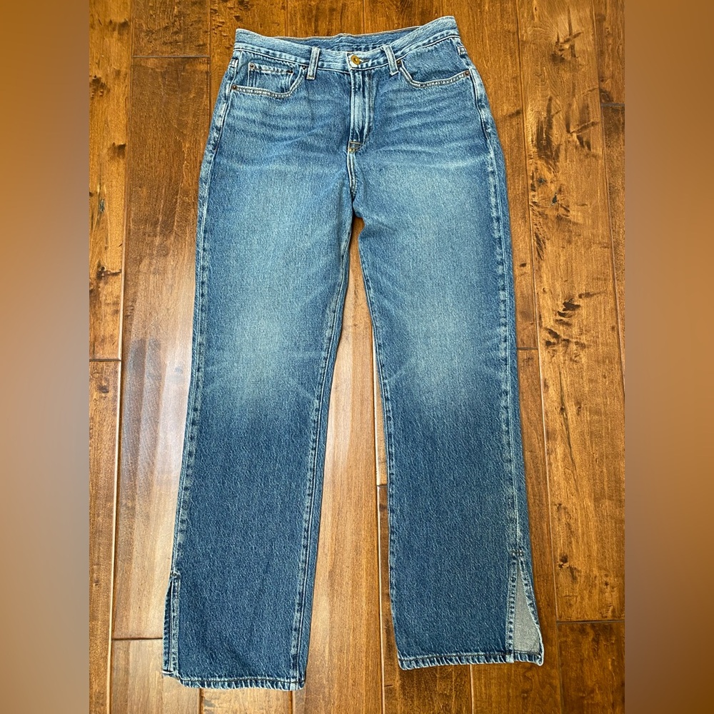 NSF Women's Medium Wash 💯% cotton Straight-Leg Jeans; made in USA